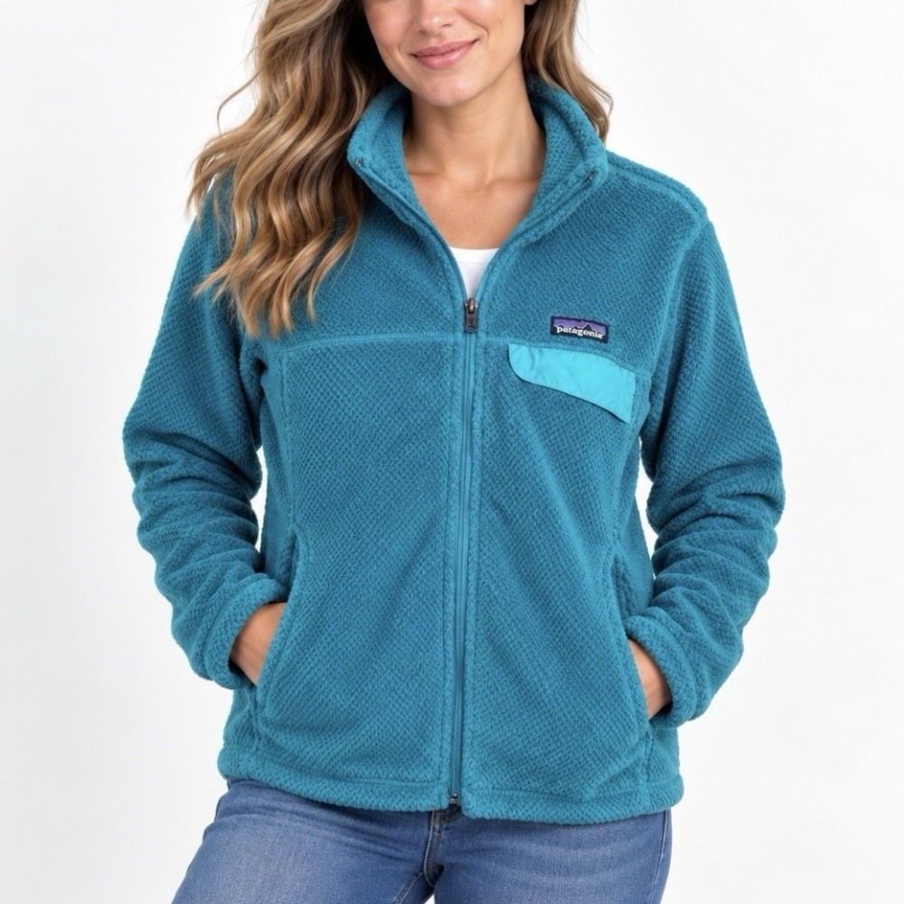 Patagonia Green Full Zip Re-Tool Jacket Pockets Women's MEDIUM